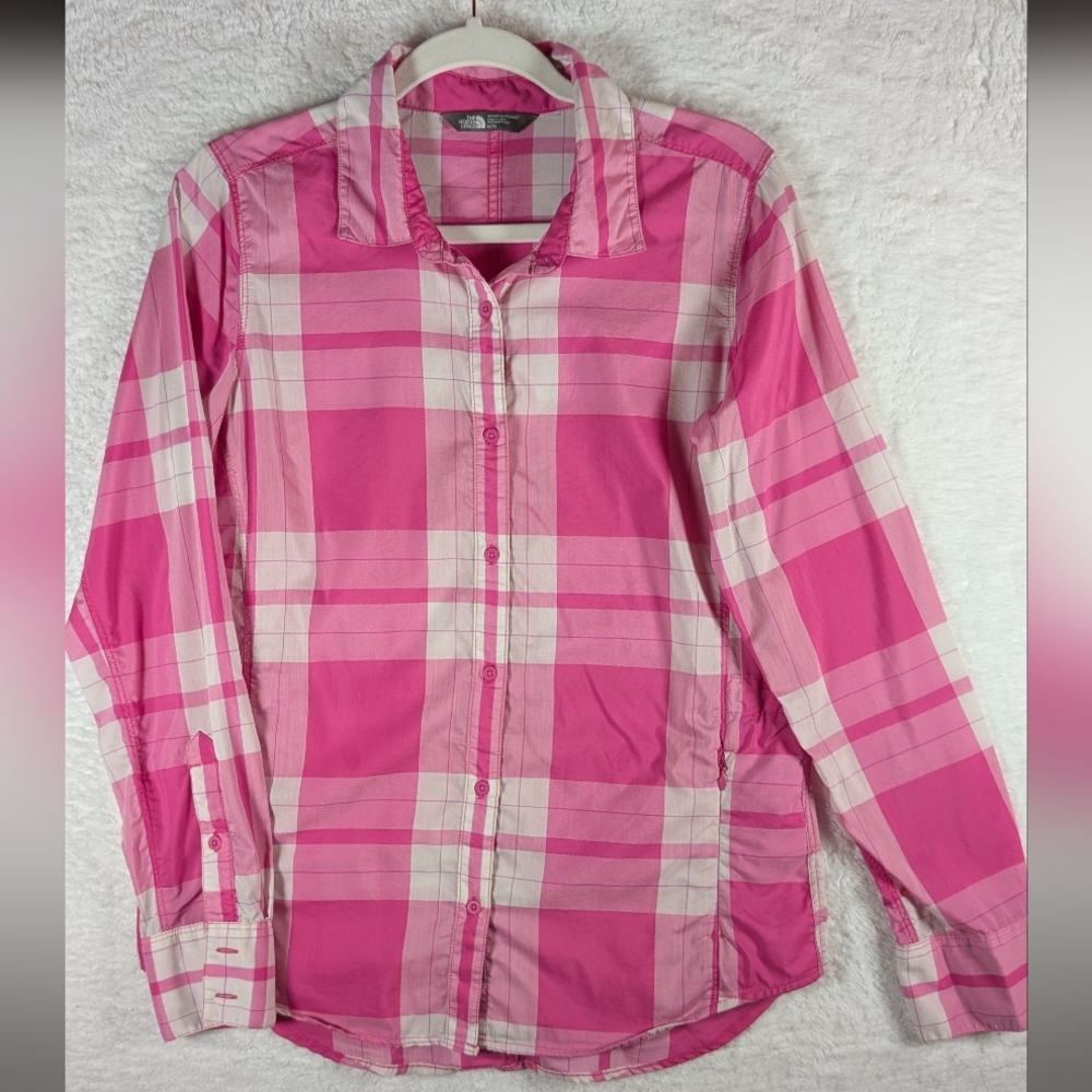 119-The North Face Fuchsia Plaid Shirt
